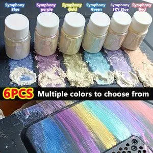 Mermaid's 6pcs Set, 10g 20ML Pearlescent Powder Pigment, Vibrant Color Shifting Glitter Mica, DIY Epoxy Resin Dye, Premium Art Powder