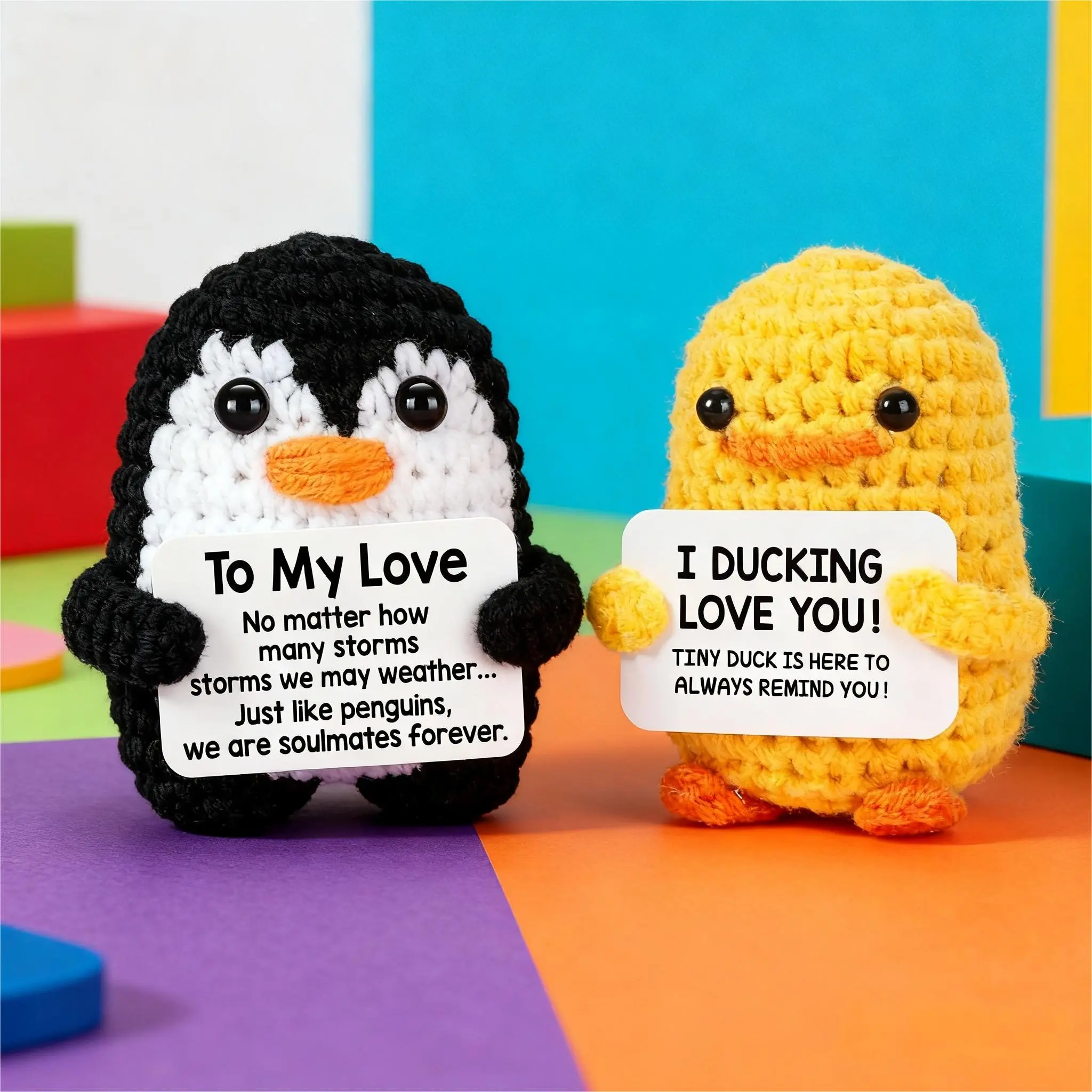 Handmade Crocheted Yarn Penguin Stuffed Animal - Soft Adorable Stuffed Collectible, Festive Christmas Party Supply, Home Decoration Gift for Girlfriend