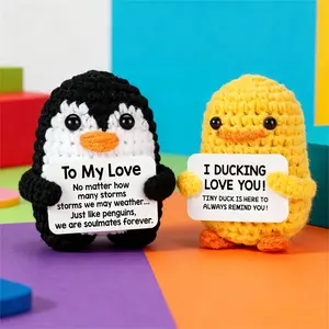 Gifts for love Handmade Crochet Penguin to My love Funny Birthday Anniversary Romantic Gift, Stuffed Animal Gift for her/Him Cute Decor Cool Present perfect for Birthdays Christmas Thanksgiving