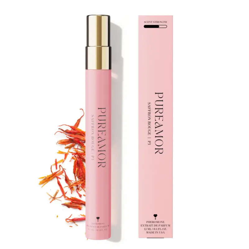 Saffron Rouge P3 Pheromone Perfume for Women, 12ml Travel Size Spray, Long Lasting Spicy Floral Scent