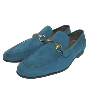 Pre-owned GUCCI Suede Small Leather Goods Horsebit Loafer Leather Loafers