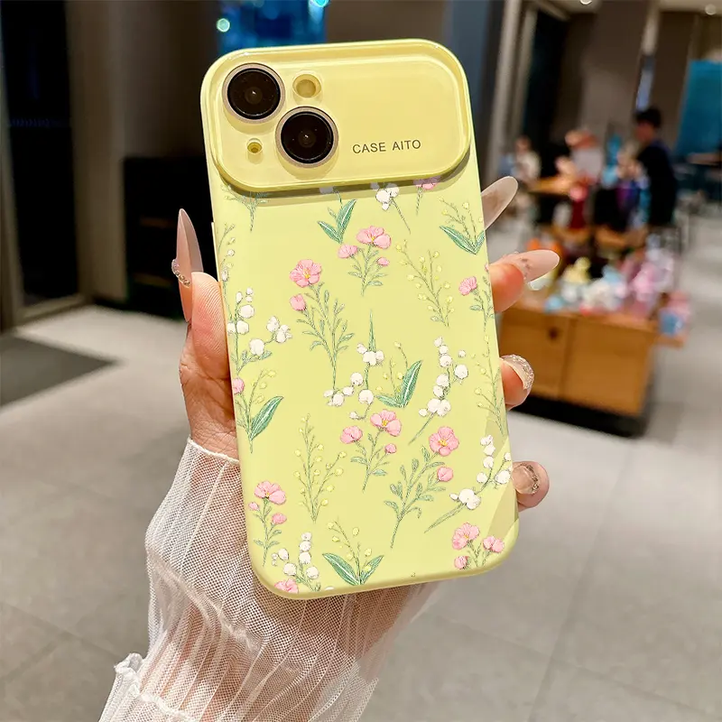 Soft pink and white blossoms with gentle green leaves Suitable for iPhone 17 16 15 14 13 12 Mini Plus Pro ProMax Dopamine-hue silicone case-slim, shockproof, full camera protection, microfiber-lined. Minimalist & fresh., Accessories, Smartphone, Casing, C