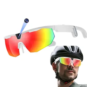 Cycling Video Smart Glasses ， with 8MP Dual Stabilization Anti-Shake Camera, 1200P Video Sports Glasses, 35g Lightweight， 290Mah Battery Sunglasses ,AI Translation ，Image Recognition/Conversation ，AI Glasses