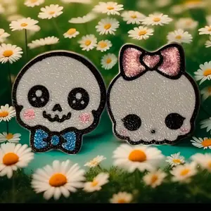 Skelly Couple X Ray Marker. Cute. Resin X Ray Marker. X Ray marker. Lead marker. Skeleton. Skull. 3D printed. Custom. Initials. Kawaii. Bow