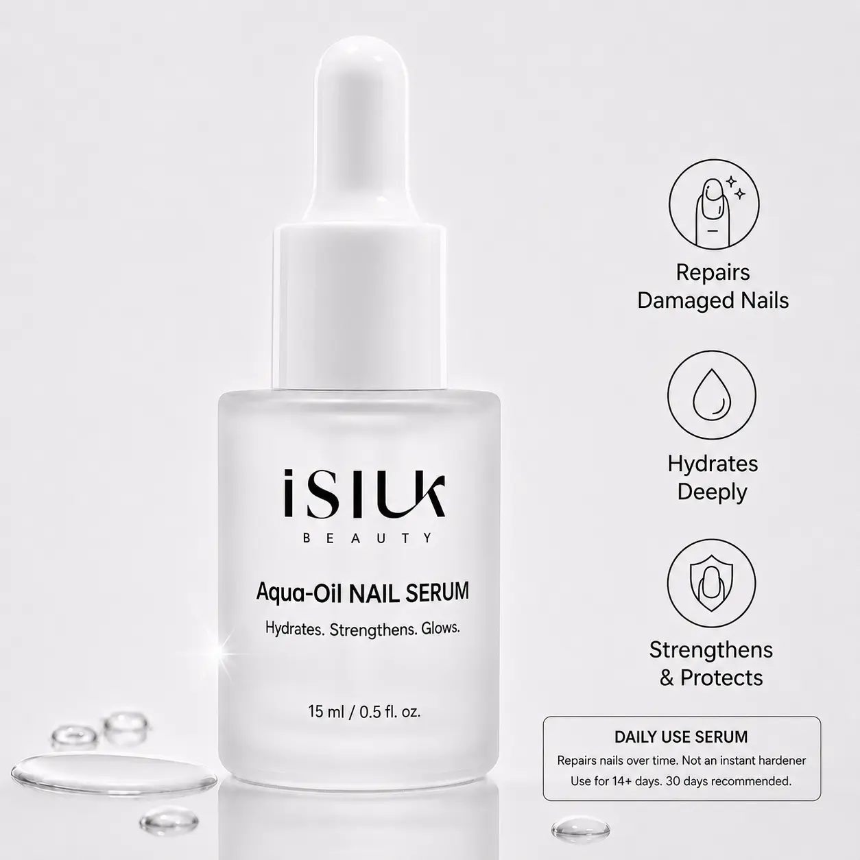 Nail Repair Serum for Post-Acrylic & Gel Removal Damage, Strengthening Cuticle Oil for Weak, Soft, Brittle, Thin & Peeling Nails After Gel-X, Gel Polish & Press-Ons, with Aloe, Niacinamide & Hyaluronic Acid, Coconut Lavender, 15ml
