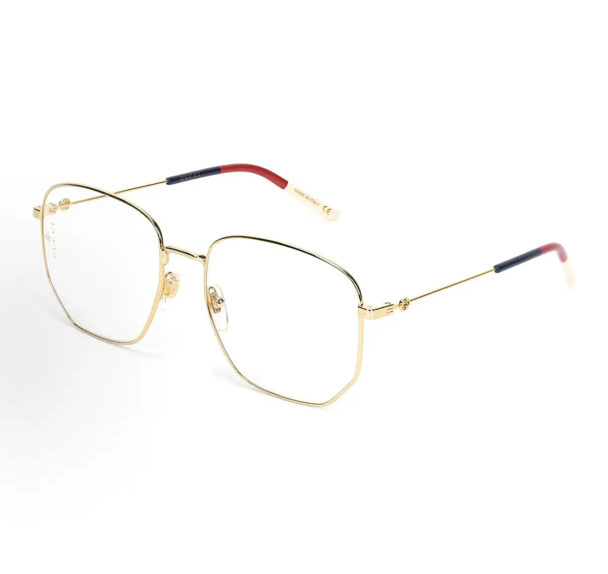 Pre-owned Unused,Perfect condition,Gucci GG0396O 002 Gold Geometric Square Optical Eyeglasses Frame