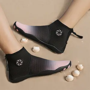 Unisex High-top Beach Shoes - Lightweight Quick-dry Swimming Fitness Water Shoes, Non-slip Rubber Sole Breathable Fabric, Suitable for Summer Outdoor Activities, River Wading and Beach Strolling, Secure Fit Design |   Rubber Sole Shoes