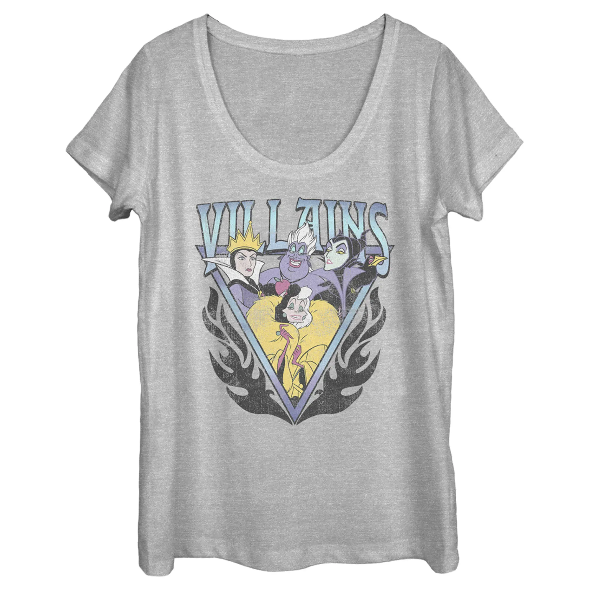 Women's Disney Villains Distressed Flames Logo