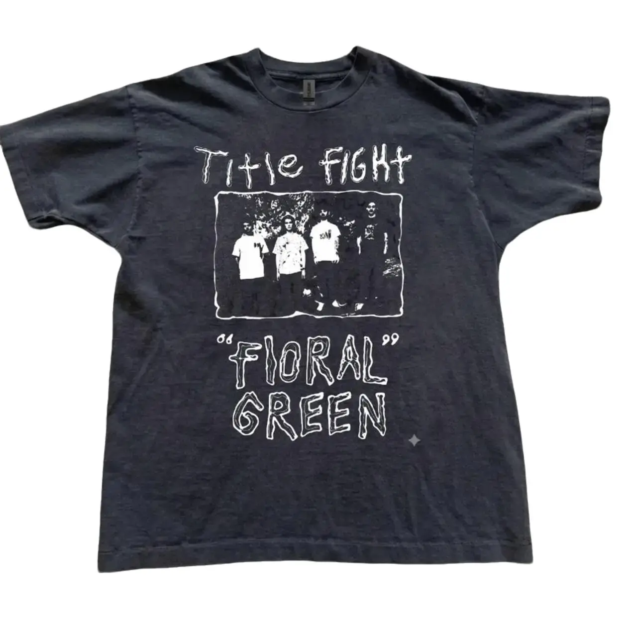 Title Fight Floral Green T-Shirt, Vintage Emo Band Graphic Tee, Black Cotton Music Fan Shirt, Indie Rock Concert Tee, Unisex Band Shirt