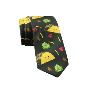 Tacos Necktie Funny Mens Ties Novelty Neckties for Men Taco Tie Hilarious Ties for Guys Funny Ties
