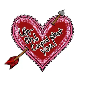 Valentine’s Day "Cupid Shot You" Vinyl Sticker - Heart Design with Arrow for Romantic Gifts