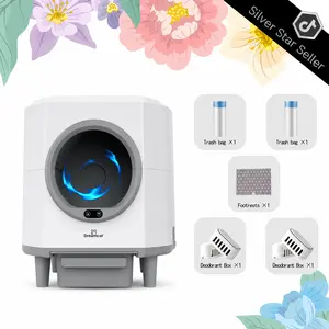 Dreamcat Household Smart Hands-Free Self-cleaning Cat Litter Box, 80LLarge-Capacity, Odor-Free, APP Control, Multi-Cat Home, high privacy toilet safety protection products, Cat companion, Feces Killer, automatic kitty litter box, pet stuff.