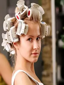 Professional Hair Roller Clips, 12-Piece Set, Easy-Grip Design, Durable Plastic, Secure Hold for All Hair Types, Ideal for Salons & Home Use, Self Grip Rollers, Hair Curling Tool