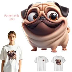Cute Dog DIY Heat Transfer Vinyl Stickers for T-Shirts, Jeans, Hoodies, Backpacks - Durable PVC Material, Washable Iron-On Decals, Pattern Only