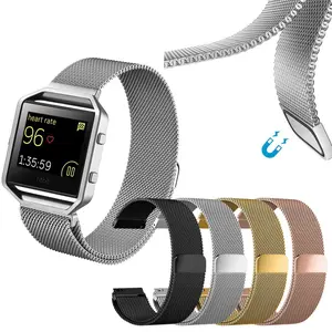 Doemoil Metal Band Compatible with Fitbit Blaze Bands with Metal Stainless Steel Mesh Loop Adjustable Wristband Replacement Strap for Women Men Compatible with Fitbit Blaze