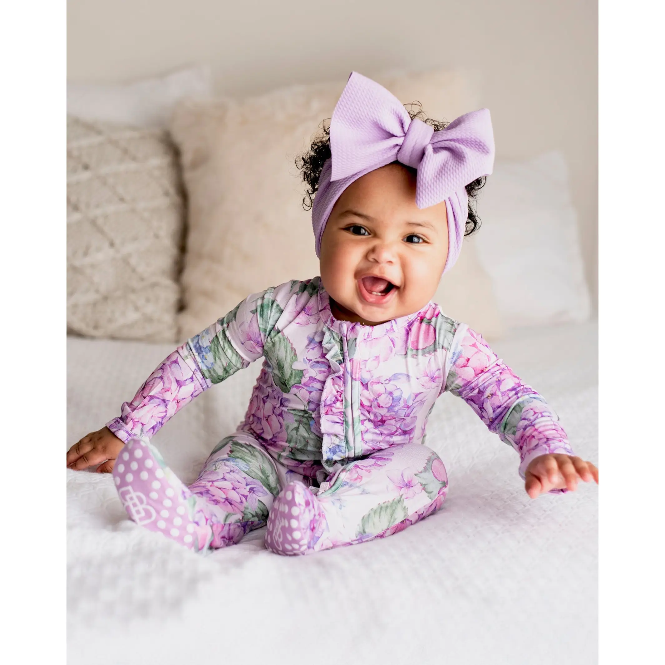 You Had Me At Hydrangea Ruffle Footie