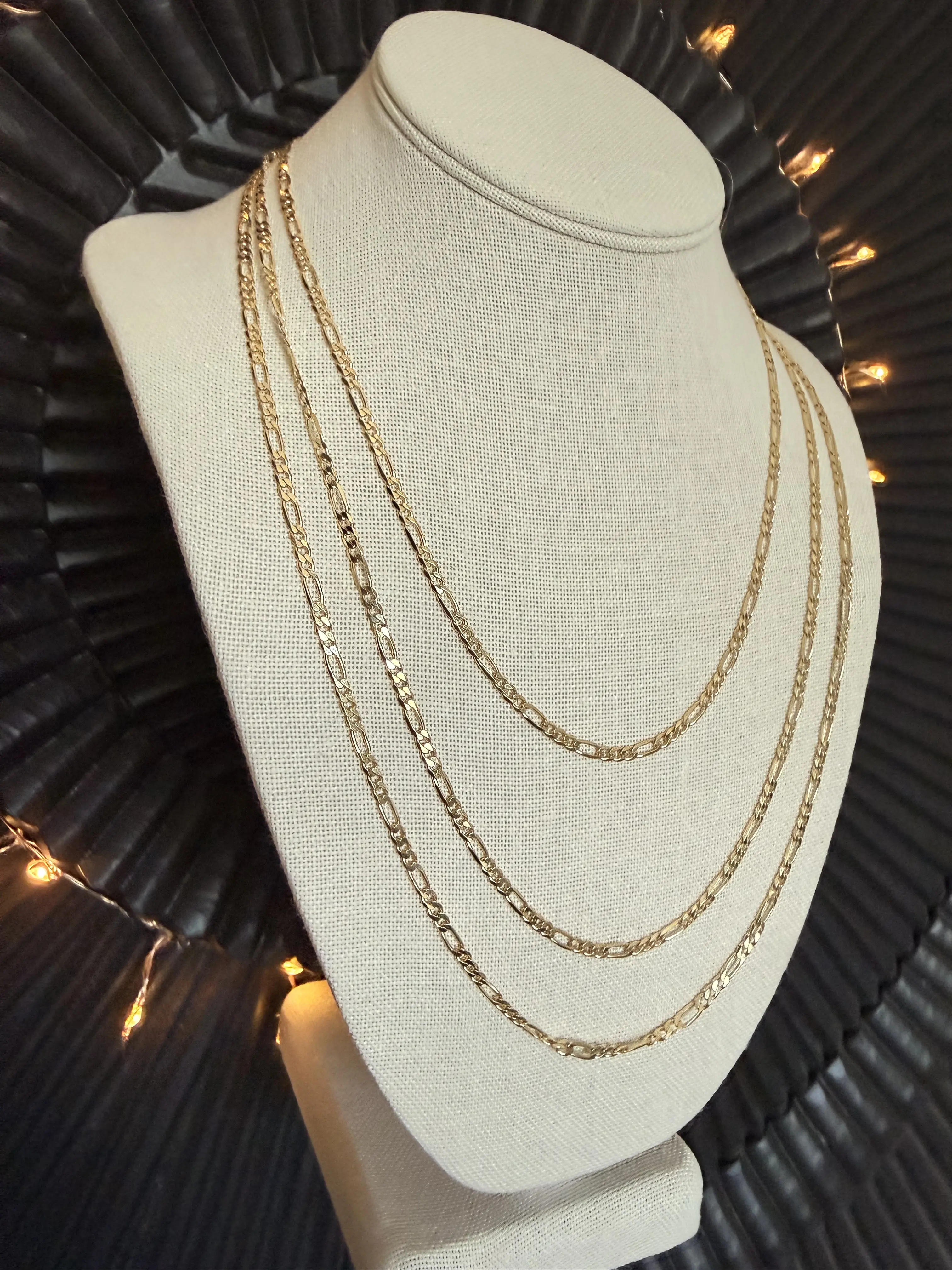 S925 Sterling Silver Gold-Plated Figaro Chain Necklace, 1mm Fancy Link Chain, Unisex 18-22 Inch for Casual Layering, Any Style, Classic Chain, Daily Versatile Chain