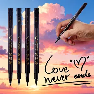 4pcs Beautiful Pen Art Set, Special Soft & Hard Pens for Calligraphy Practice, Includes Pen Tips & Ink Addition Capability, Art Supplies