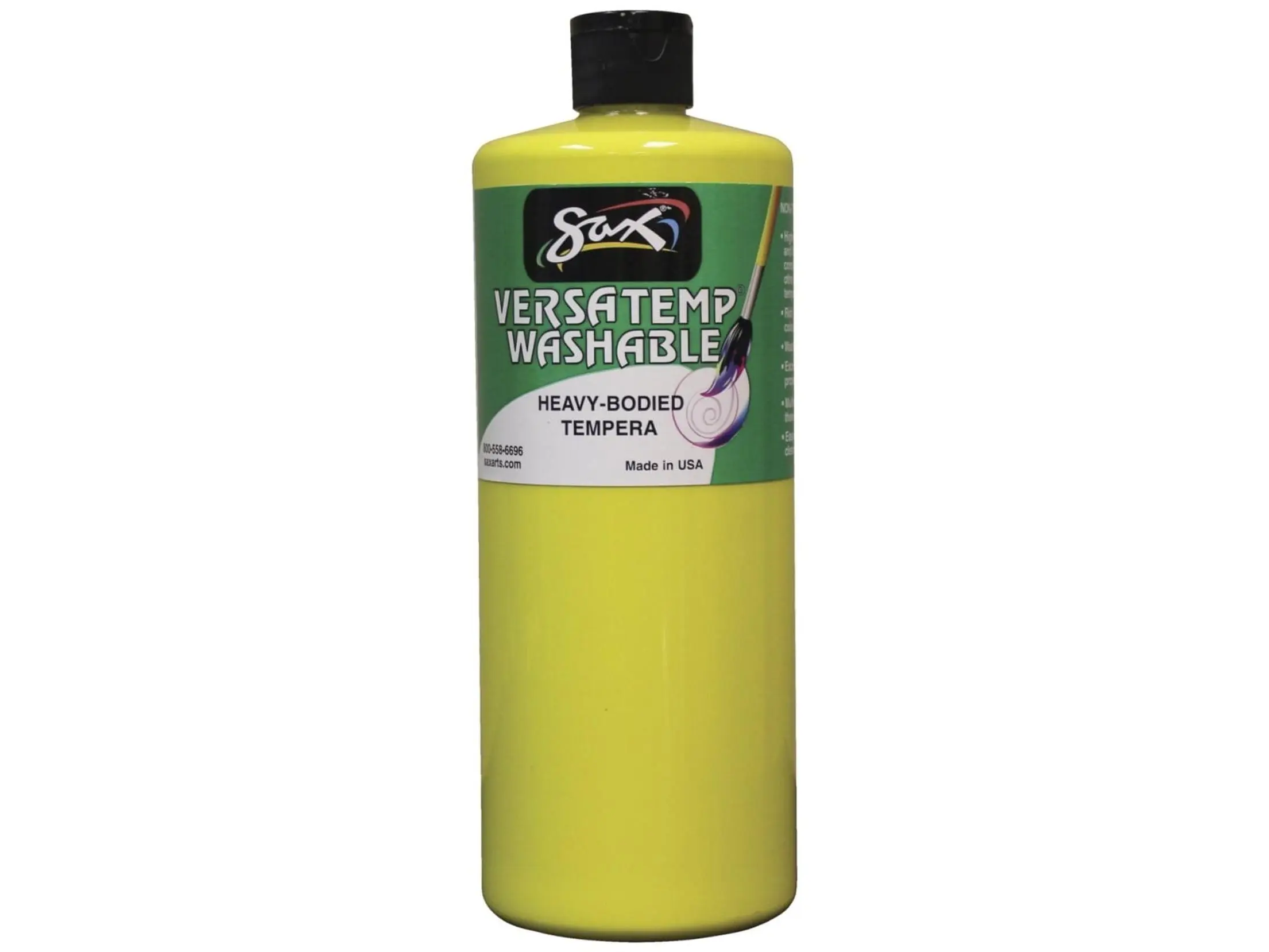 Chroma Acrylics 1592679 Sax Washable Versatemp Heavy Bodied Tempera Paint, Primary Yellow