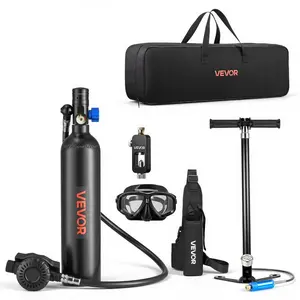 VEVOR Mini Scuba Tank, 0.5L Portable Diving Tank for Underwater Breathing, Reusable Lung Diving Cylinder up to 10 Minutes Dive Time, Emergency Rescue Pony Bottle with Pump, Bag, Lanyard for SnorkelingVEVOR Super Brand Day