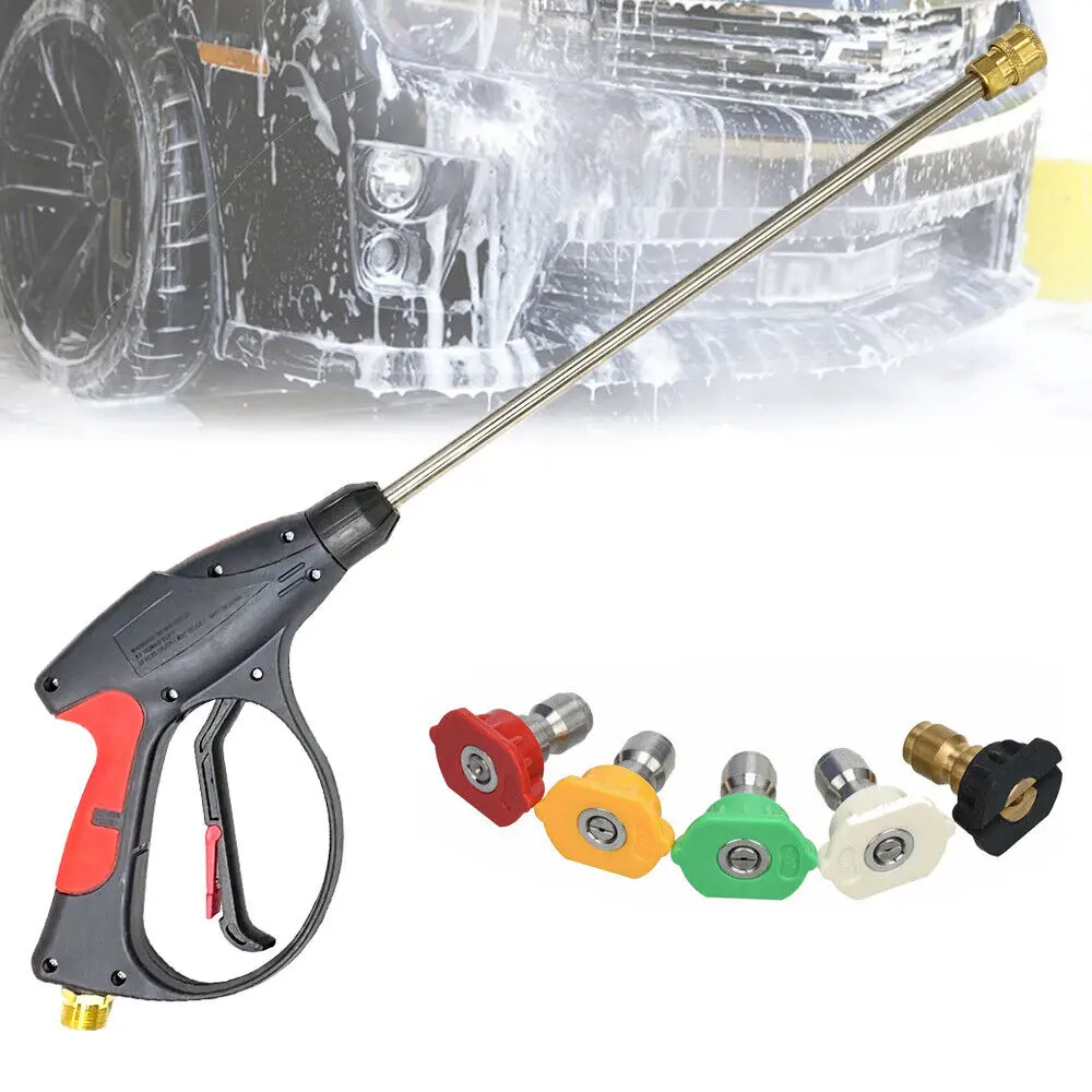 4000PSI High Pressure Washer, Car Power Washer Spray with Extension Wand Lance Nozzle Kit 1/4 Inch Quick Connector Fit Most Power Washer