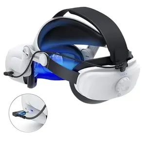 Battery Head Strap for Quest 2 - YOGES Rechargable Adjustable Headstrap to Extend Playtime