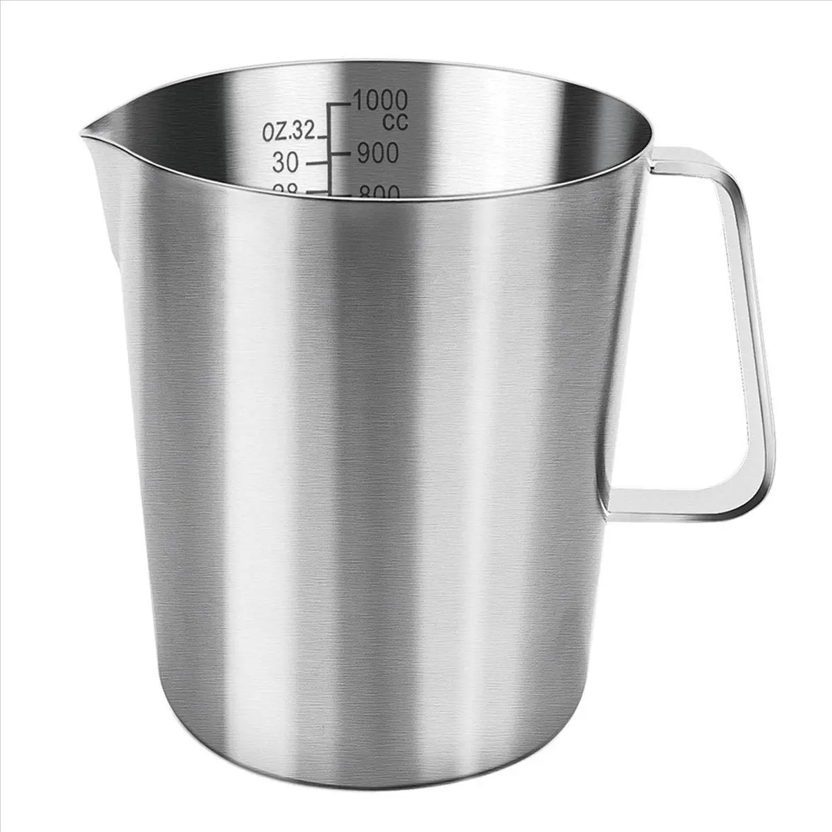 Measuring Jug 1L Stainless Steel, Measuring Cup Metal with Handle, with Ounce and ML Scale, Dishwasher Safe, Milk Jug