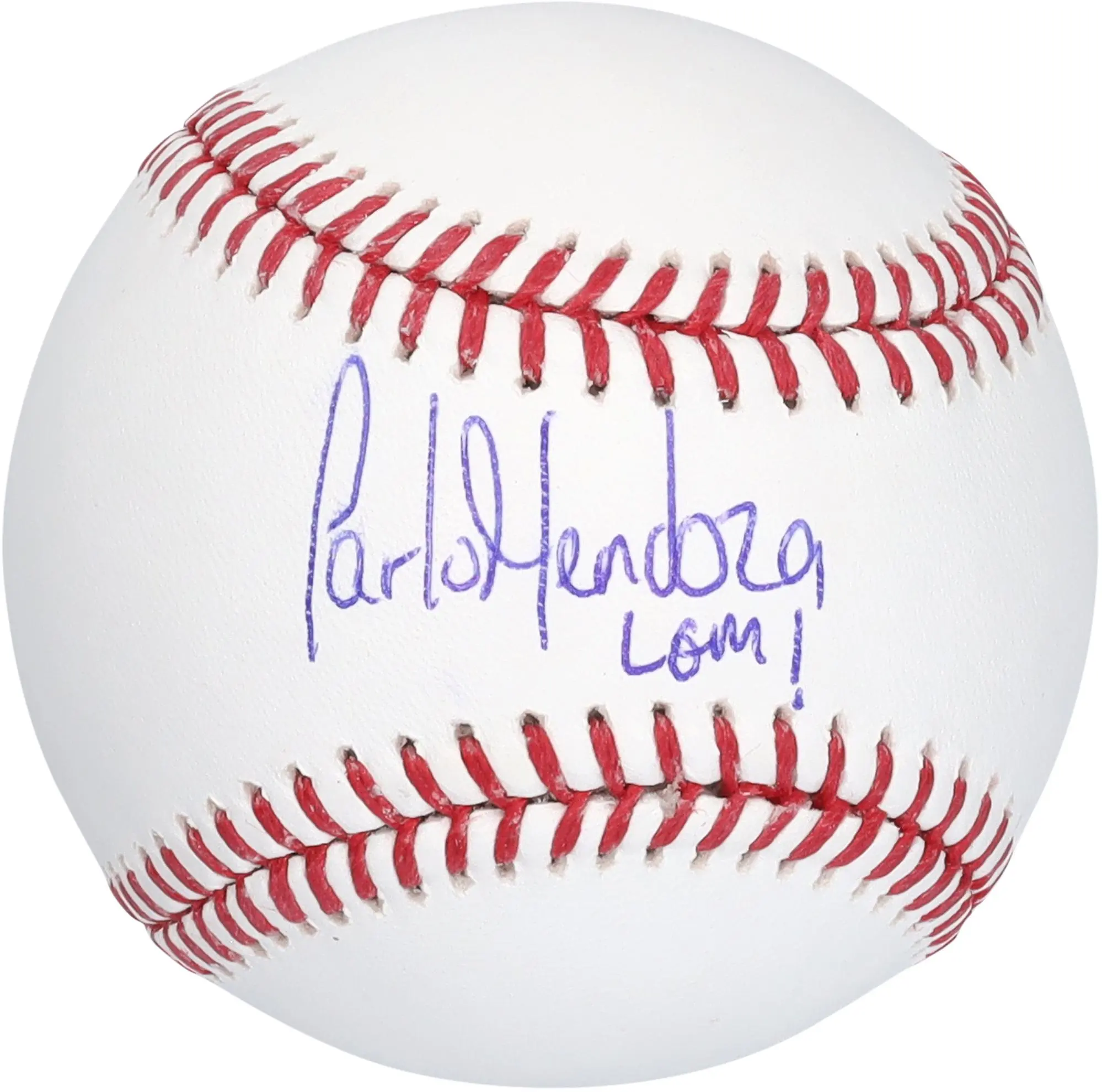 Carlos Mendoza New York Mets Autographed Baseball with "LGM!" Inscription - Fanatics Authentic Certified