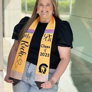 Custom Pencil Glitter Graduation Stoles