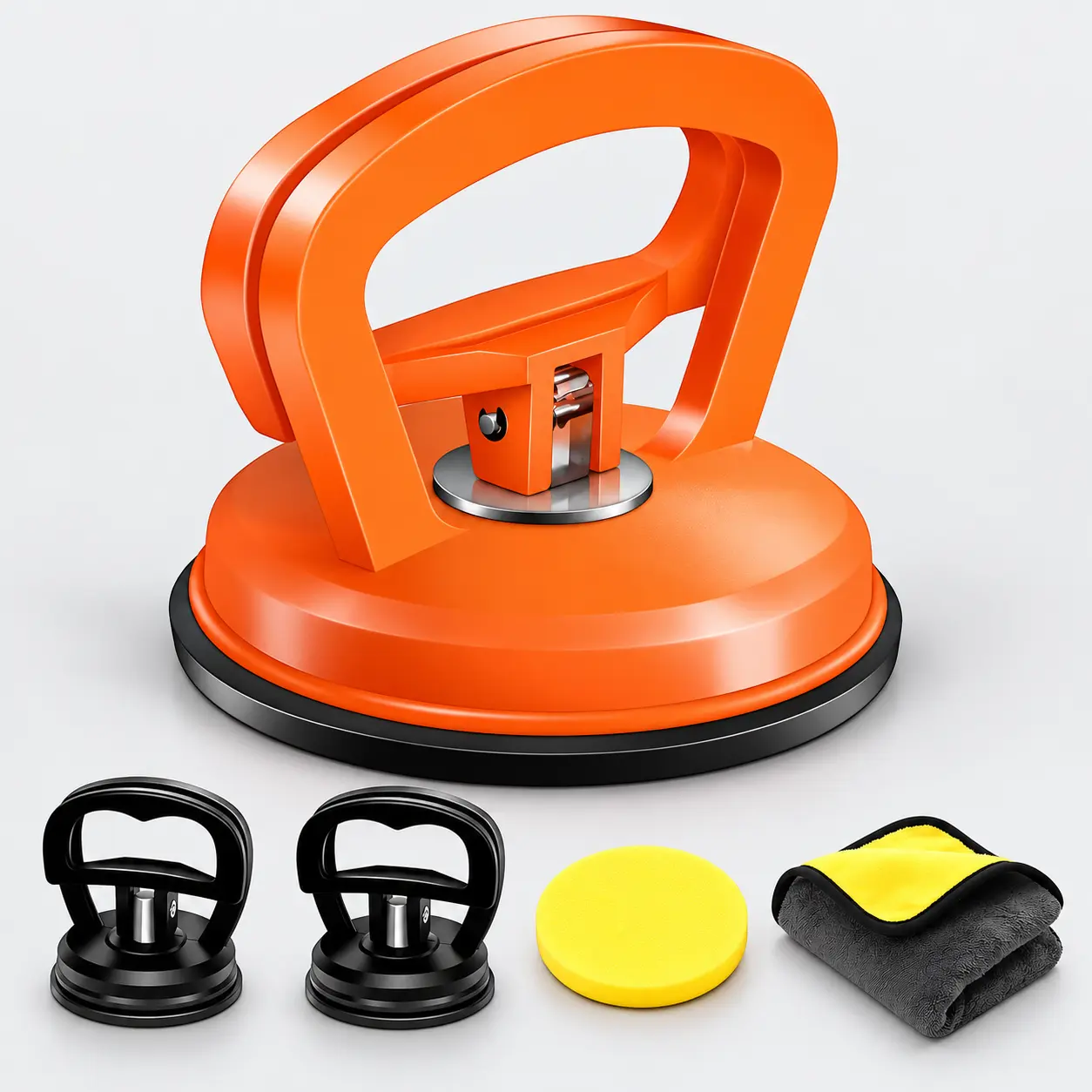 Dent Puller,3 PCS Car Dent Puller,Powerful Car Dent Remover, Paintless Dent Removal Kit, Different Sizes Car Dent Remover Tools for Car Dent Repair, Glass, Screen and Objects Moving (Black+Orange)