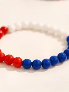 1pcs Blue Block Bracelet, French Style Left Bank Aesthetic, Trendy Streetwear Accessory, Perfect for Festivals and Parties