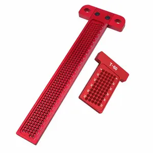 Woodworking Scribe, 60mm/260mm Cross Calibration Ruler, Precision T-Ruler, Aluminum Alloy T-type Hole Ruler, Carpentry Scribing Mark Line Gauge, T Square Ruler Tool