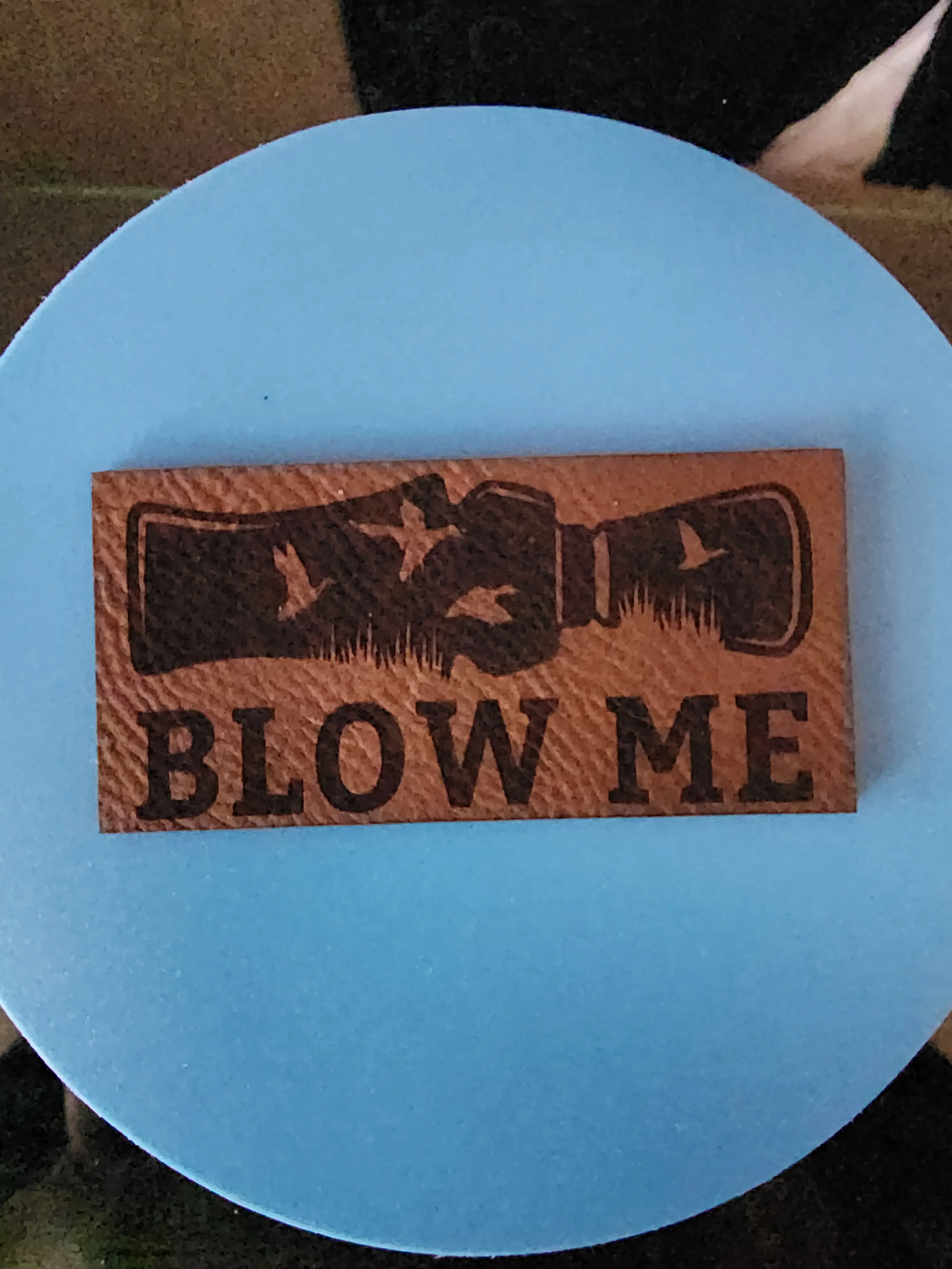 Laser Engraved Duck Hunting Leather Patch for Hats and Fabrics