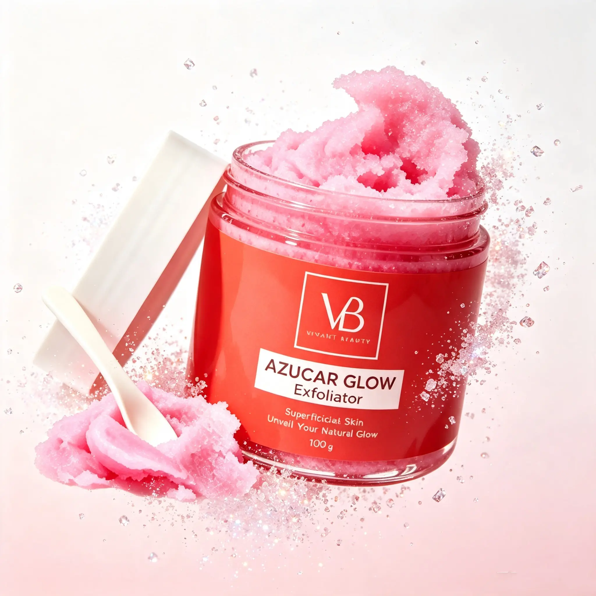 VB AZUCAR GLOW Brightening Sugar Scrub - Exfoliating Body Polish to Fade Dark Spots, Hydrating Smoothing Scrub (100g)