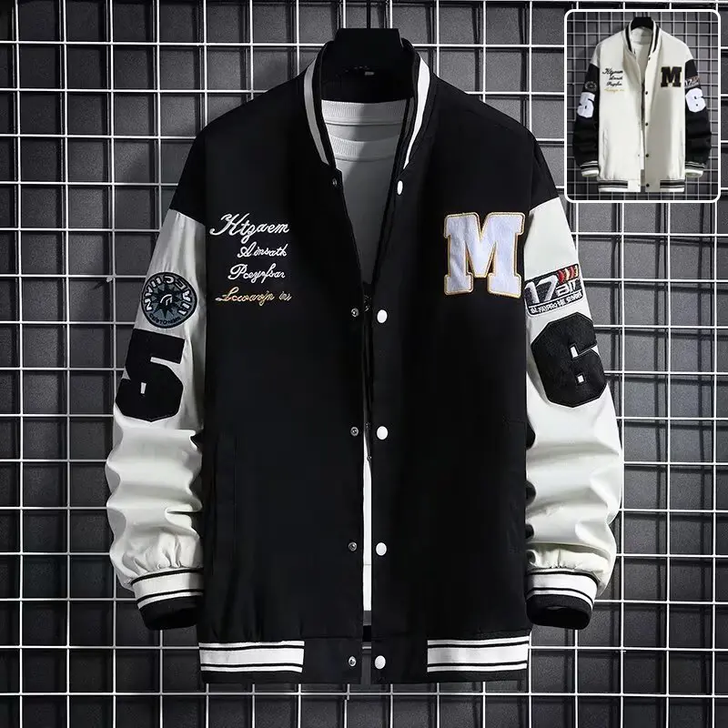 Men's Baseball Jacket - Casual Letter Number Print Streetwear Clothing