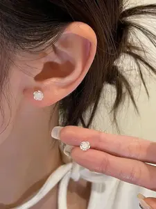 Women's Elegant Resin Rose Spiral Stud Earrings, Titanium Steel Posts, Perfect for Daily Wear, Graduation Gifts, Valentine's Day Presents, Flower Stud Earrings, Stud Earrings Jewelry