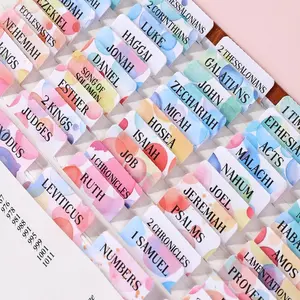Bible Tabs for Women, 66 Large Print Laminated Bibles Chapters Index Tabs and 39 Blank Dividers Sticky Labels, Cute Beauty Bubble Bible Study Supplies, Journaling Accessories, Christian Gifts for Men VYRANA