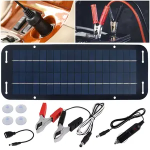 1 Pack 30w Solar Panel 12v Battery Charger Kit, Trickle Charger Maintainer for Boat Car Rv
