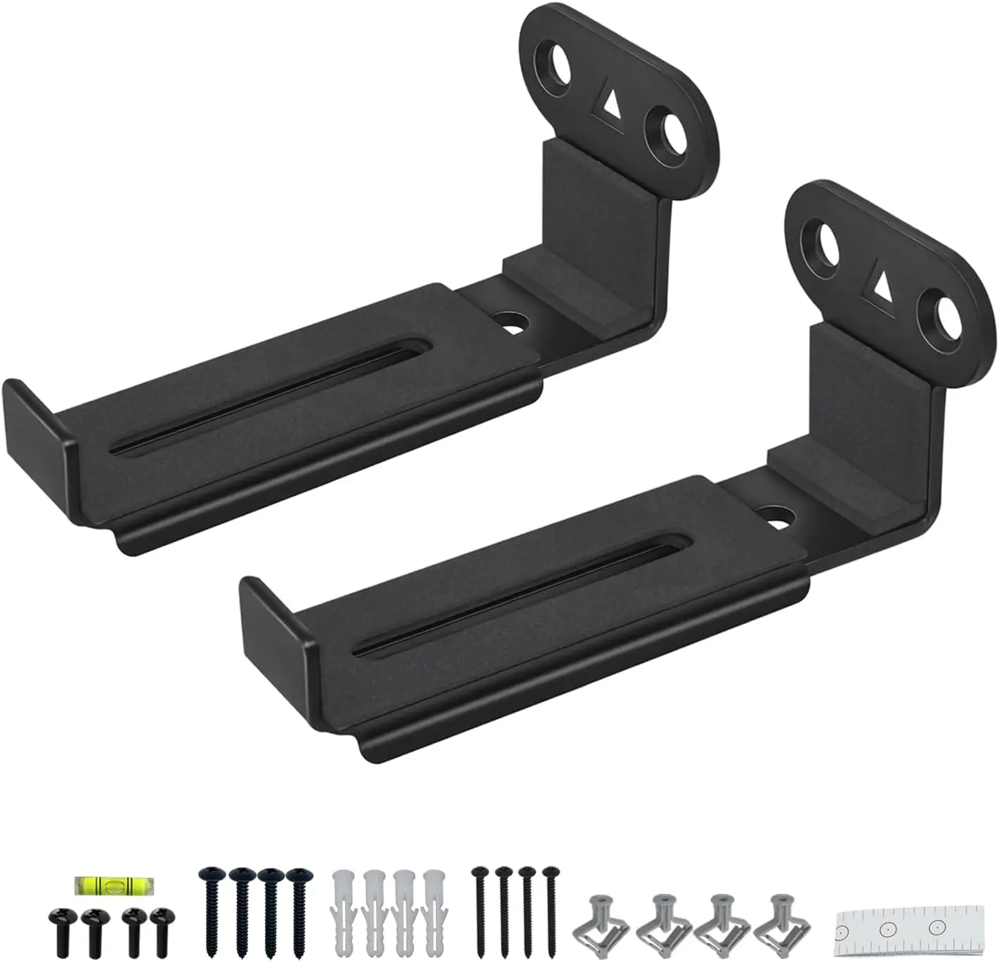 Soundbar Wall Mount, All Metal, Depth Adjustable 3.7"-6.3", 2 Packs| Hold up to 30 lbs, Sound Bar Mounts Under TV for Sonos,Samsung, Bose, Vizio, LG, Sony, JBL and More,HD-118,Black