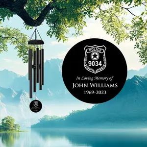 POLICE Wind Chime - Personalized Law Enforcement Memorial Gift - Customized In Loving Memory Wind Chime - Custom Police Officer Sympathy Gift