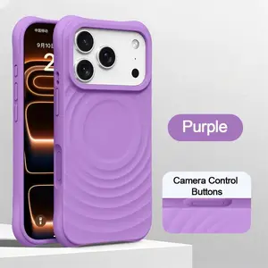 Wavy For MagSafe Magnetic Case For iPhone 17 Pro Max 16 15 14 Anti-Fingerprint Protective Camera Control Shockproof Soft Cover