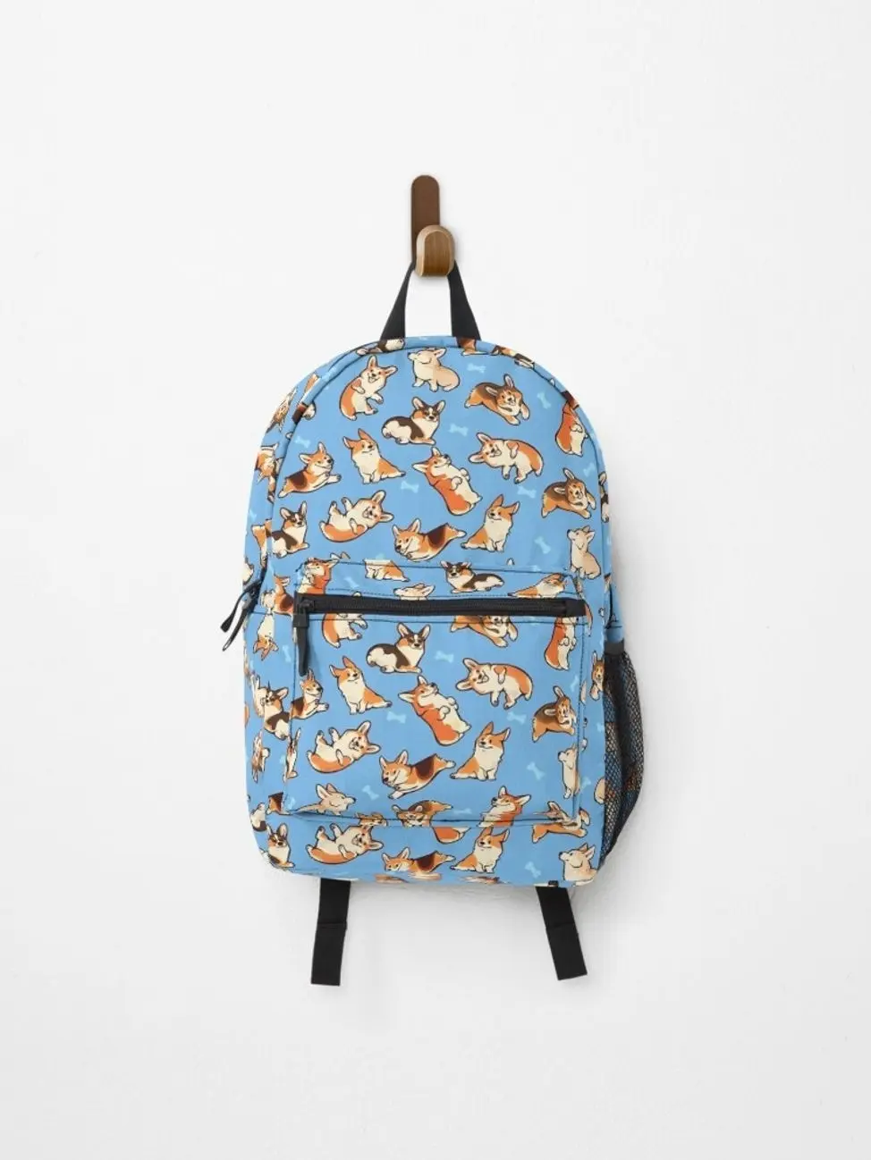 Jolly corgis in blue Backpack Back To School Backpack Gifts, Funny Cute Daisy Lightweight Backpack