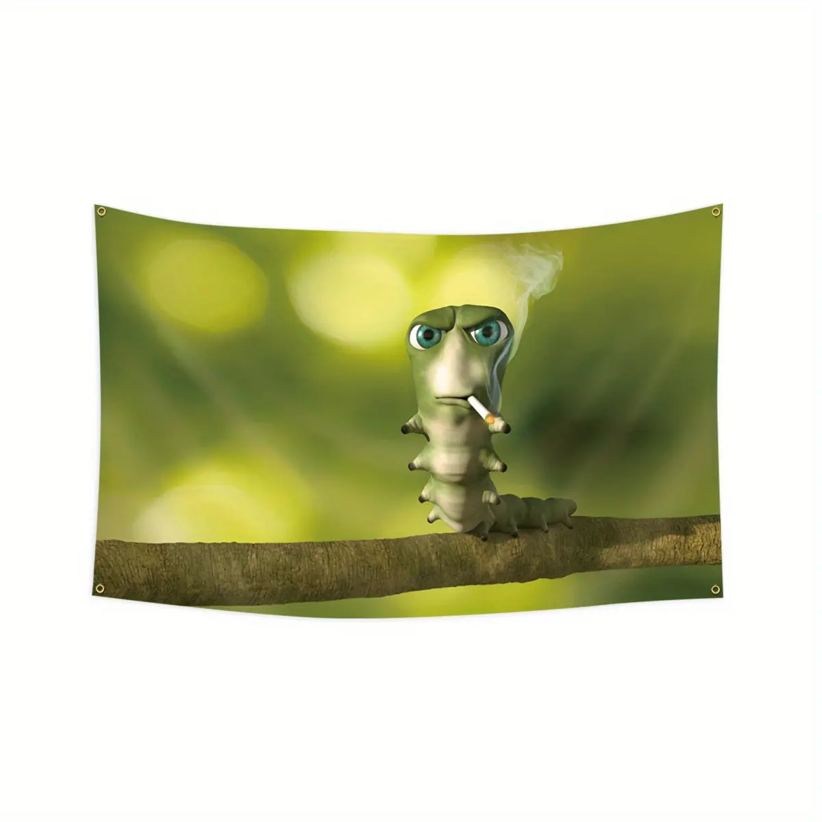 2D Flat Banner 1pc, Caterpillar Theme Flag, Tapestry Wall Hanging, Durable Polyester Fiber, Outdoor/indoor Use, Perfect for Parties, Home & Garden Decor, Tapestry Room Decor