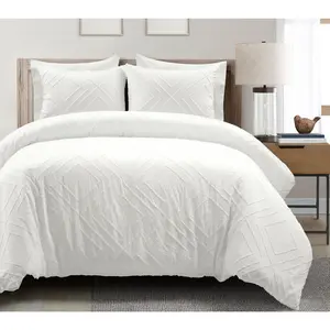 Diamond Clip Jacquard Duvet Cover White Set F/Qby Lush Decor Diamond Clip Jacquard Duvet Cover White Set F/Qby Lush Decor