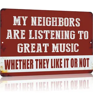 Vintage Men's Exclusive Space Decor Humorous Music-Themed Metal Aluminum Sign 12x8 Inches for Garage Bar Patio Wall Decoration Perfect Gift for Men