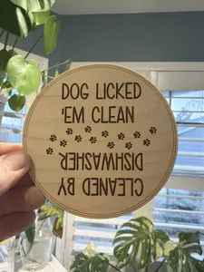 Dog Licked Em Clean Dishwasher Magnet