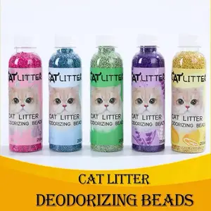 Efficient Cat Litter Deodorizing Beads - Lasting Freshness in Pink Blue Green Purple & Yellow Colors for Odor Control