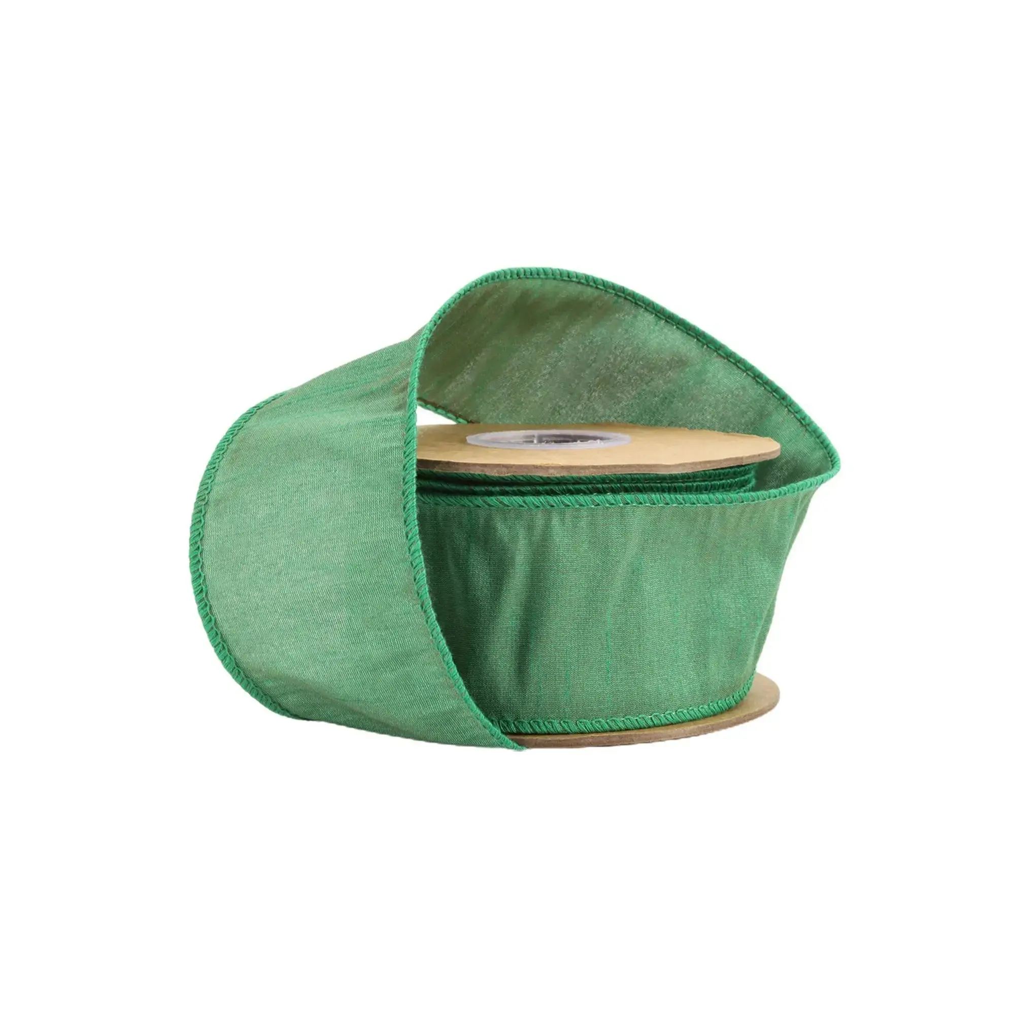 2 1/2" Wired Dupioni Ribbon | 10 Yards | Forest Green