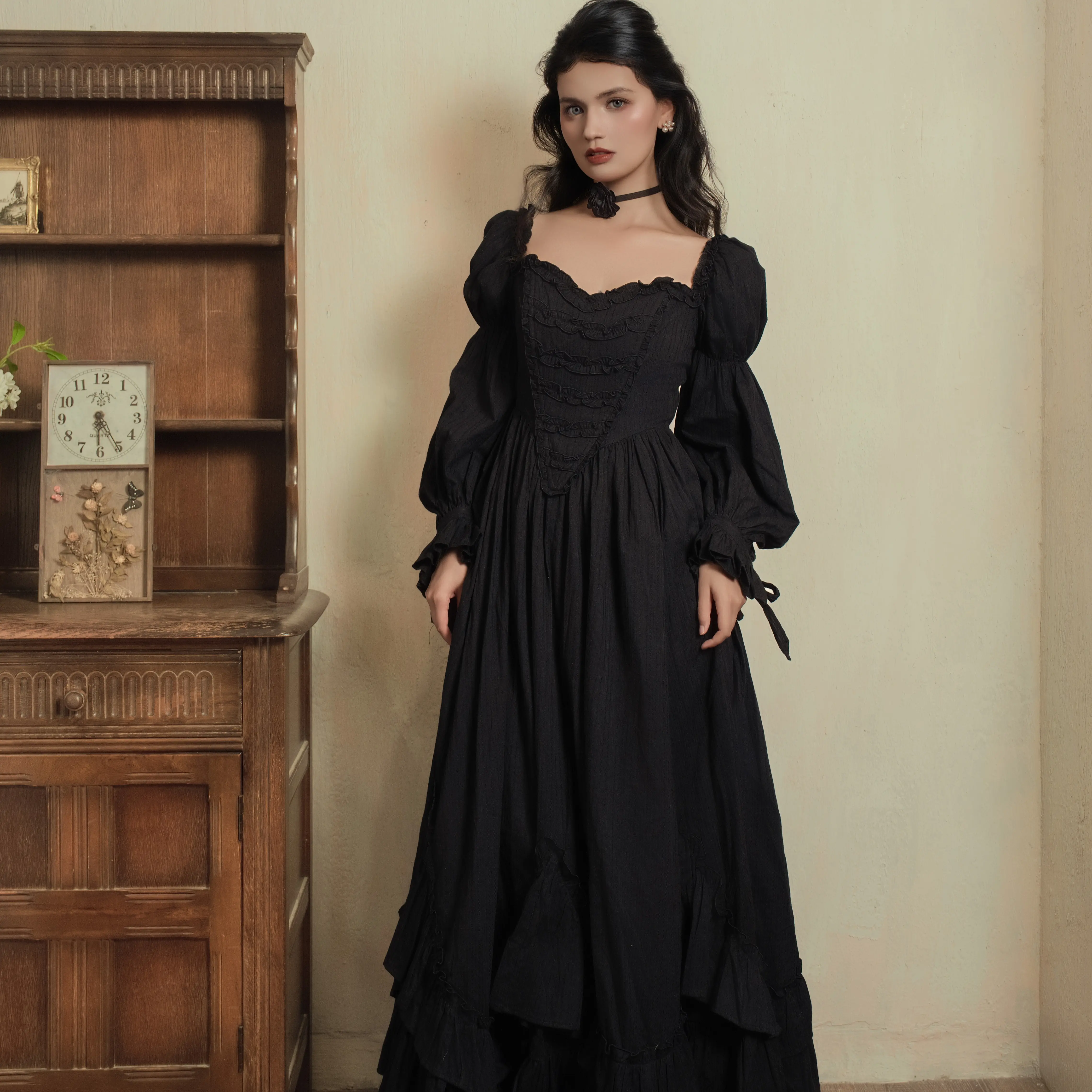 flowy birthday dresses for women Crepe Birthday Dresses Women Floral Print Maxi-Length Flared Fit
