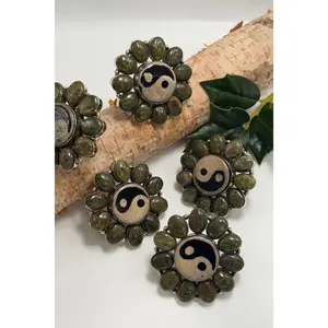 Yin & Yang in Olive Statement Ring